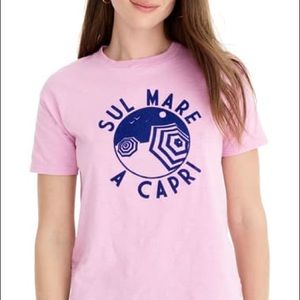 J.Crew Sul Mare a Capri Tee in Peony Pink